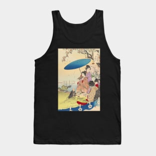 Geisha in Springtime - vintage Japanese art Tank Top